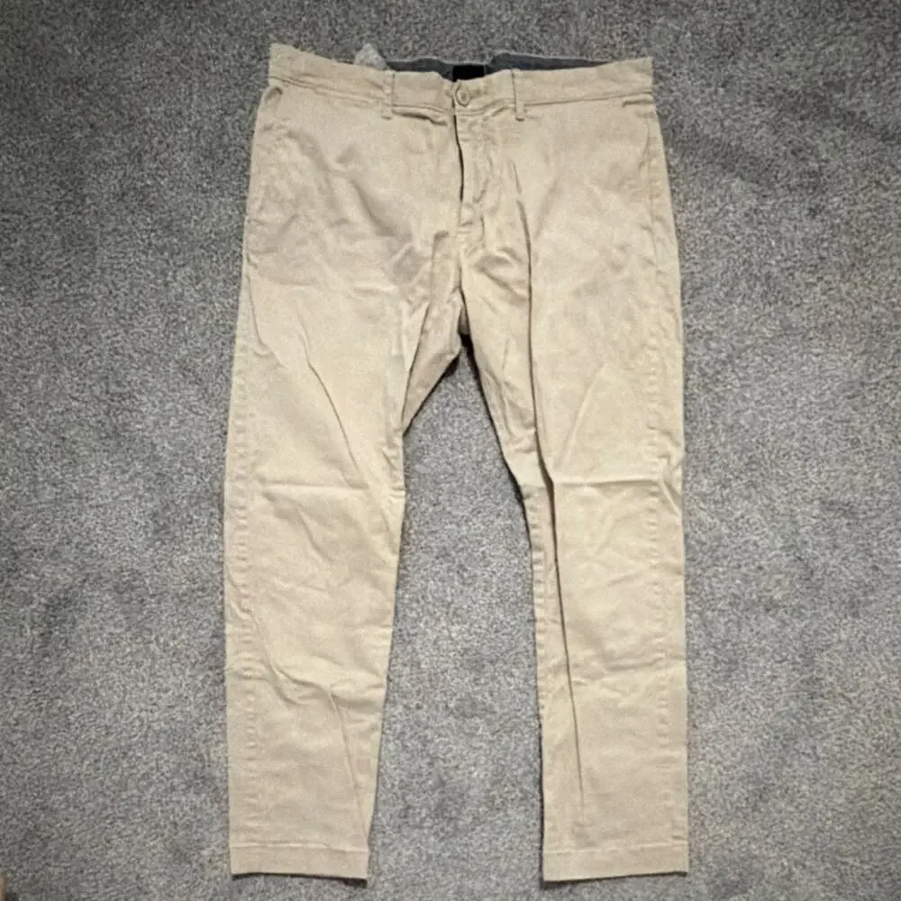 J.Crew Men's Beige Slim Fit Flat Front Chino Pants 34